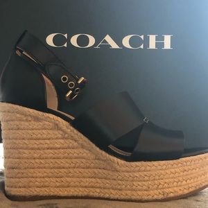 Coach size 7 black Isla LTR wedges